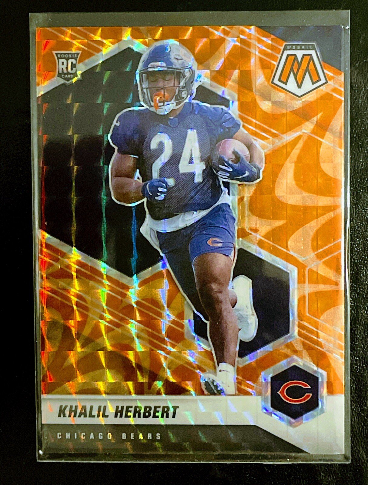 2021 Mosaic KHALIL HERBERT #380 REACTIVE ORANGE PRIZM SP Rookie RC Bears