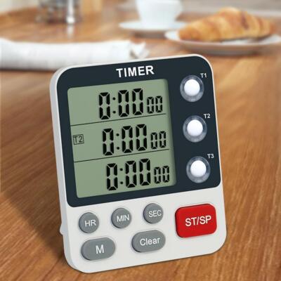 Multifunctional Digital Kitchen Timer Stopwatch Count Up Countdown Alarm Clock