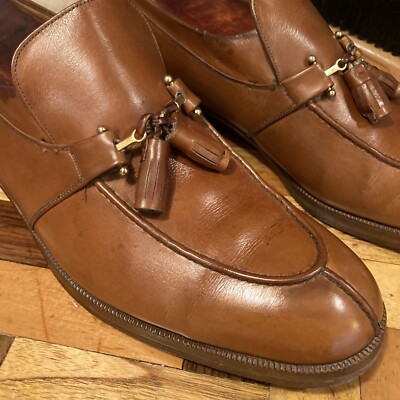 Vintage Imperial Florsheim 5-Nail Bit Tassel Loafers Brown 