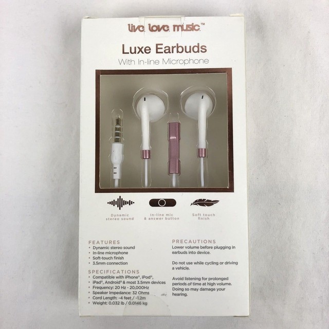 Live Love Music Luxe Earbuds With In 