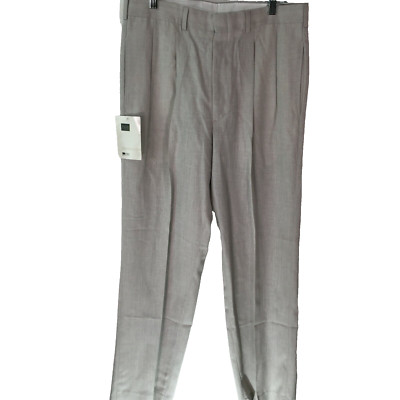 Farah Clothing Co Mens Regular Casual High Rise Beige Dress Pants Size 34 X32