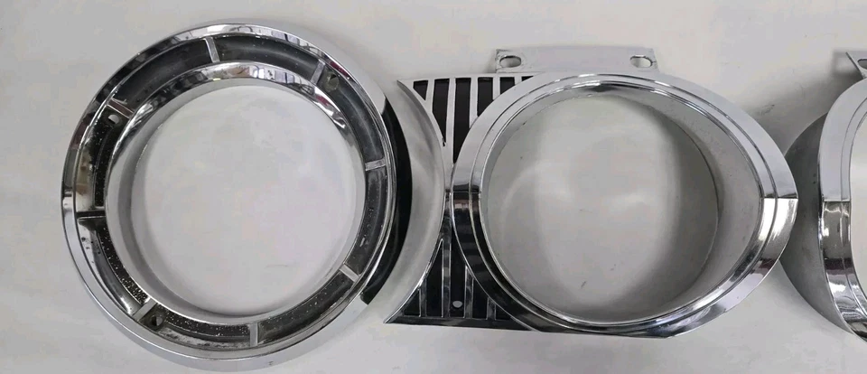 1964 Dodge Polara 330 440 500 Lt  & Rt Inner & Outer Headlight Bezels OEM Mopar - Image 3 of 4