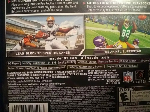 Madden NFL 07 (Sony PlayStation 2, 2006) bon état  - Photo 11/12