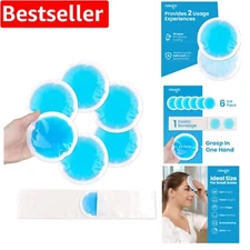 6-Pack Round Ice Packs for Face - Microwaveable Hot & Cold Compress for Pain ...