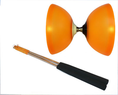 Henrys Vision Free Diabolo ORANGE with Ball Bearing/Freewheel + Henrys Aluminium Rods 325