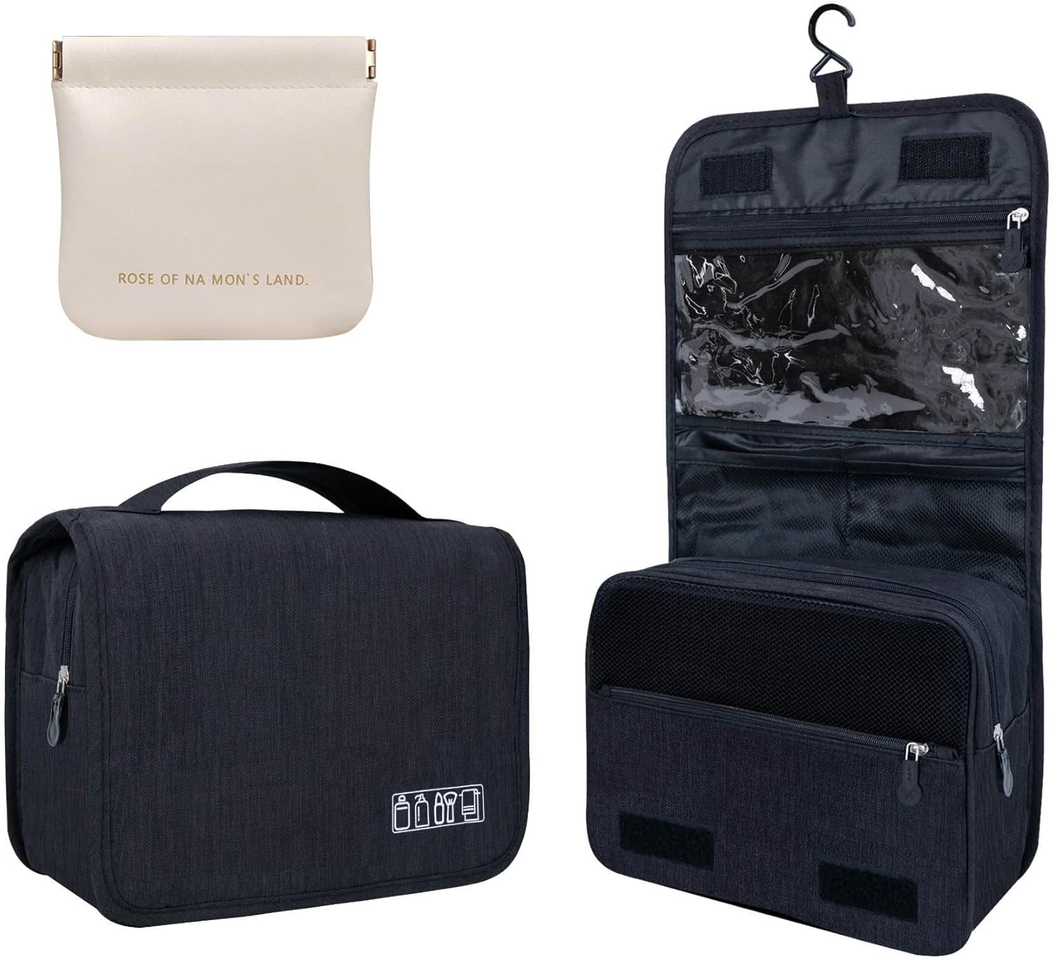 Large Hanging Toiletry Bag for Travel with Hook - Waterproof Men & Women Organizer