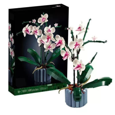 Baustein Set Blumenstrauß Orchideen Topfpflanzen DIY-Modell, ideal als Geschenk