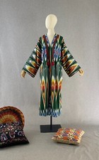 Uzbek ikat chapan/Cotton jacket/Boho ikat coat/Ethnic abaya cape/Tribal kimono