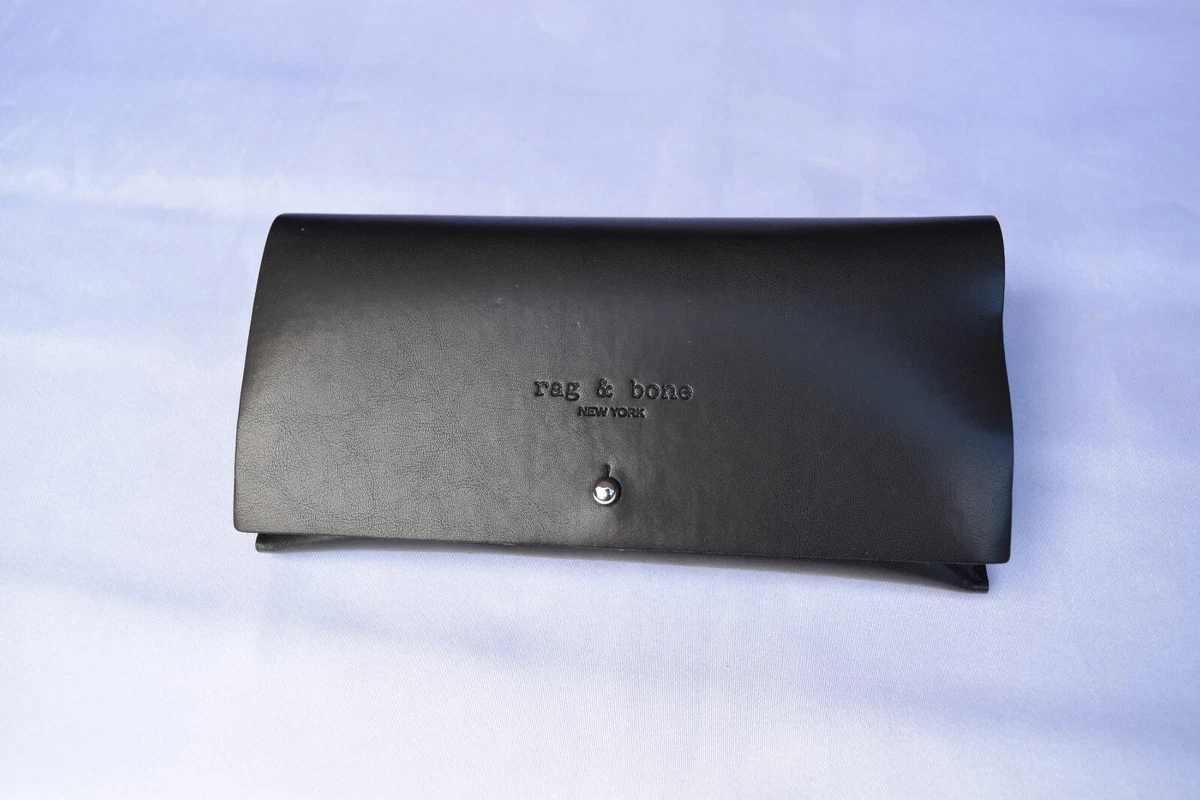 RAG BONE Leather Hard Sunglasses Case in Black