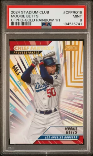 2024 TOPPS STADIUM CLUB CFPRO CFPRO16 MOOKIE BETTS GOLD RAINBOW 1/1 PSA 9