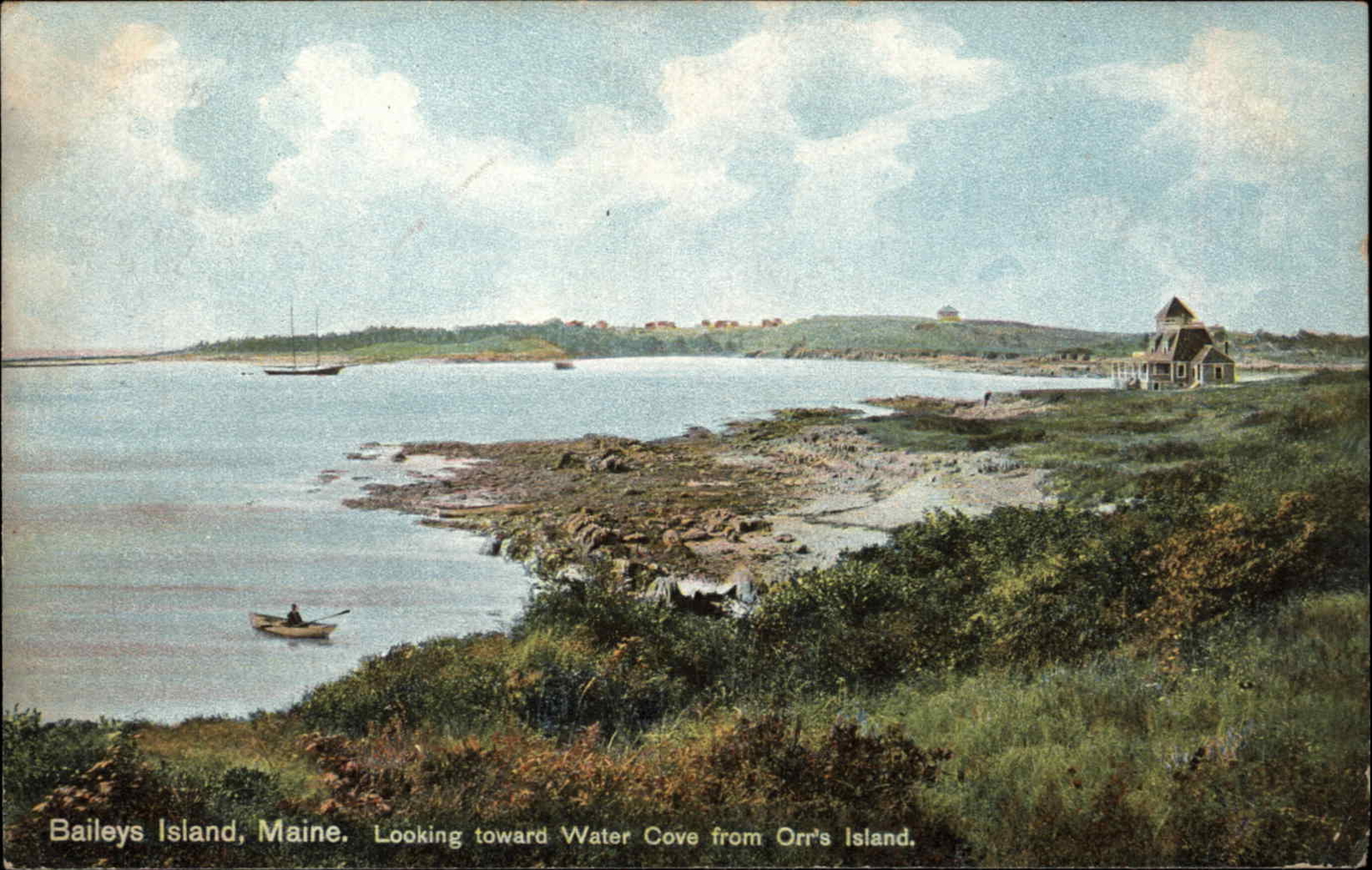 Baileys Island Maine ME View Toward Water Cove c1910 Vintage Postcard
