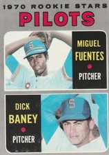1970 Topps Miguel Fuentes Dick Baney Seattle Pilots #88 Rookie Baseball Card