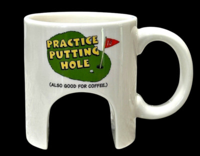 Golf Novelty Coffee Mug Cup Hallmark Practice Putting Hole Fathers Day Dad Gift