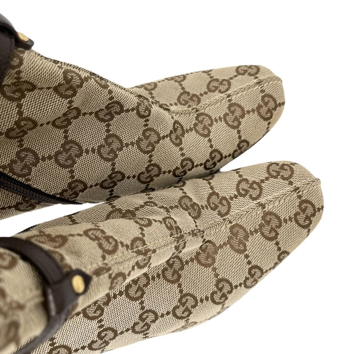 GUCCI Vintage GG Monogram Ankle Boots Heels Belt #36.5-37 GUCCI Vintage GG Monogram Ankle Boots Heels Belt #36.5-37