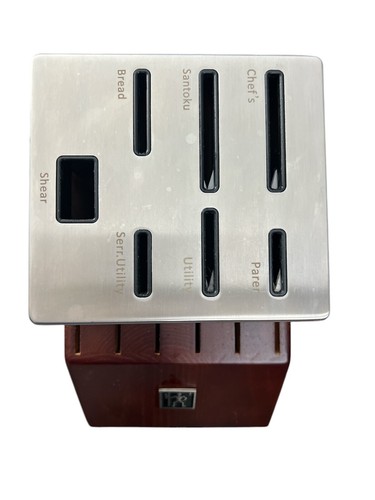 Zwilling J.A. Henckels Self-Sharpening 13 Slot Knife Block Only Brown Wood - Picture 2 of 7