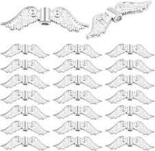 60Pcs Tibetan Style Angel Wing Spacer Beads Alloy Small Hole Wing Loose Spacer