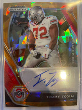 2021 PRIZM DRAFT PICKS TOMMY TOGIAI AUTO ORANGE CRACKED ICE rookie autograph