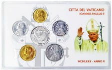 Vatikan 1980, KMS Lire Papst Paul II., 500 Lire Silber 835, im Epalux-Etui, RAR