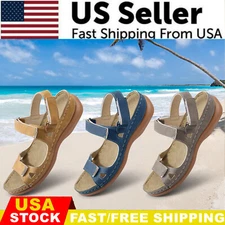 Women Casual Low-Wedge Orthopedic Sandals Ladies Anti-Slip Flat Shoes Flip Flops