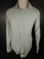 Beautiful Men's 16 34/35 English Laundry Blue Plaid Long Sleeve Button Shirt