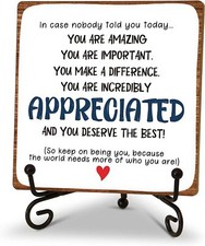 Inspirational Gifts for Women Men, Desk Decor Friend Coworker White 