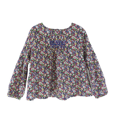 Jacadi Paris Mädchen Bluse 3 Jahre Liberty Print Blumen Baumwolle Oberteil Langarm