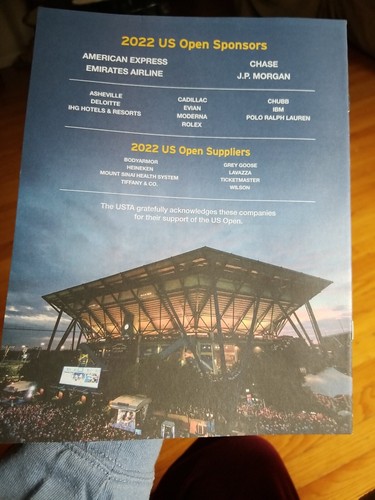 2022 US OPEN TENNIS DAY 1 DAILY PROGRAM SERENA WILLIAMS A LEGACY OF GREATNESS ! - Picture 4 of 5