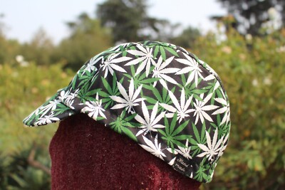 CYCLING CAP CANNABIS  HANDMADE IN USA   S M L