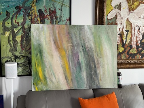 HILDA EPNER LISTED ARTIST CALM BEFORE A STORM JACKSON POLLOCK STYLE Large30x40” - Picture 8 of 11