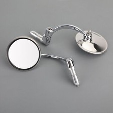 ChromeHandlebar End Mirrors For Motorcycle Cafe Racer Old School Clubman 22mm T9