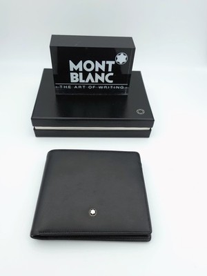 Montblanc Leather Collection Wallet Portefeuille Cuir Noir 14 Cards Black