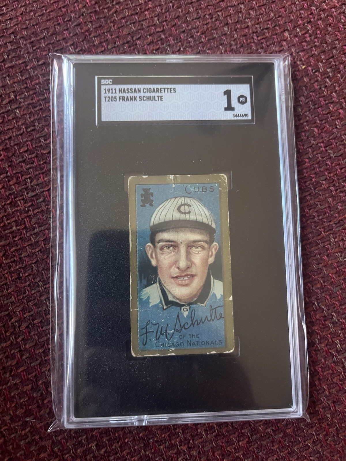 1911 T205 Frank Wildfire Schulte SGC 1 Hassan Chicago Cubs