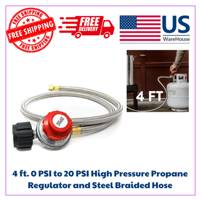 #ad #ad GASONE 4 ft. 0 PSI to 20 PSI High Pressure Propane Regulator and Steel Braided $13.50
