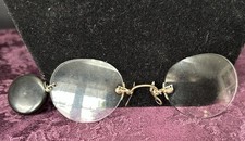 Antique Eyeglasses GF Pince Nez Nose Pinch  Retractable Chain Katchall Clip