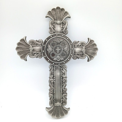 Divine Glory Wall Cross Silver Spiritual Harvest United Design 13.75'' x 10''