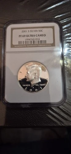 2001-S SILVER PROOF 69 KENNEDY HALF DOLLAR