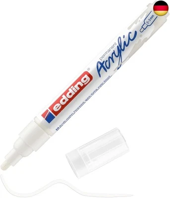 BESUCHE DEN EDDING-STORE edding 5100 Acrylmarker medium - weiß - 1 Acrylstift wasserfest - mittlere