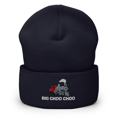  Big Choo Choo Embroidered Train Cuffed Beanie