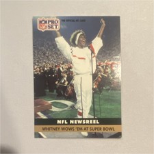 Pro Set Whitney Houston Super Bowl XXV NFL Newsreel 1991 #350 Card