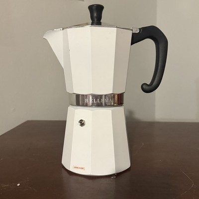 Bellemain Stovetop Espresso Maker Moka Pot 3 Cup, White Sm Scratch See Pics