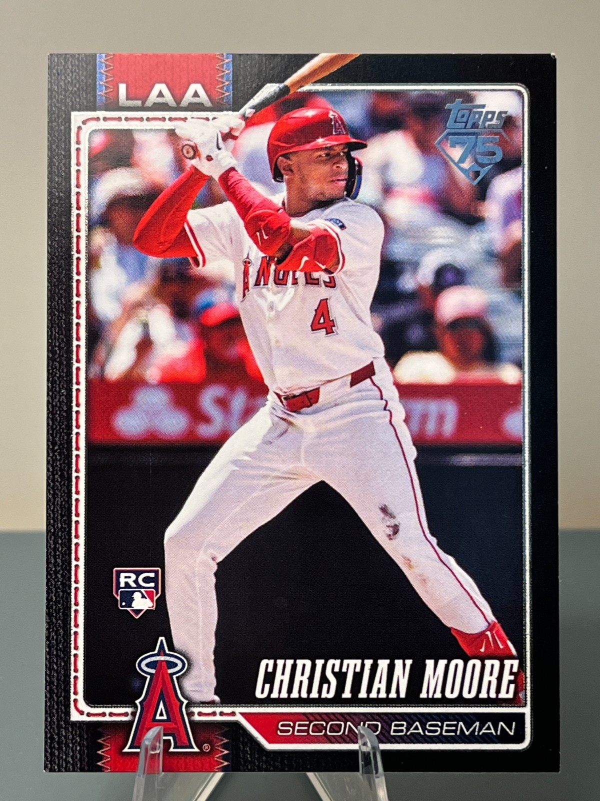2026 Topps Series 1 Black Border 09/75 #147 Christian Moore Los Angeles Angels