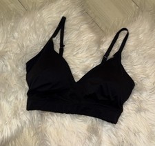 Abercrombie Fitch Lightly Lined Longline Bra Bralette WF Womens S Small Black