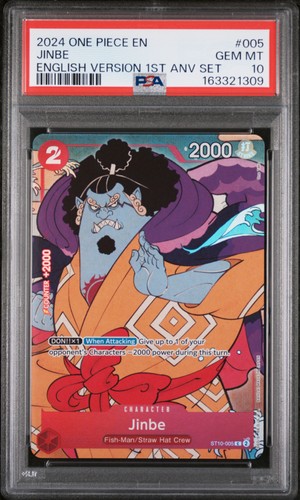 2024 ONE PIECE ENGLISH VERSION 1ST ANNIVERSARY SET #005 JINBE PSA 10