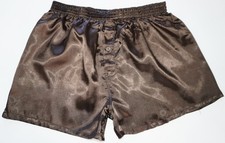 NEW MEN'S SATIN BROWN BOXER SHORT LARGE