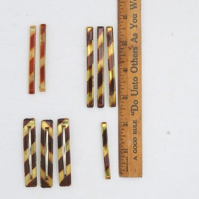 Vtg Goody? Stay Tight Hair Barrette Mock Tortoise Shell Lot of 9