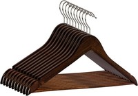 KleiderbüGel Holz 10 StüCk Braun HolzkleiderbüGel | Mit Hosensteg | 44,5 Cm | 36