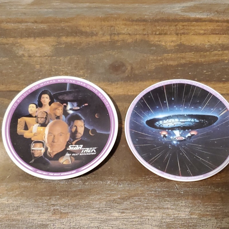 2 Enesco Star Trek The Next Generation Collector Mini Plates Porcelain Decorativ