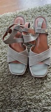 Geox Espadrilles Sandalen Textil/Leder Keilabsatz GR 40 Pistachio Neu!