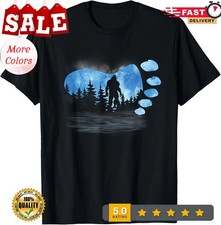 Bigfoot Sasquatch Full Moon In The Forest For Men Women Kids T-Shirt
