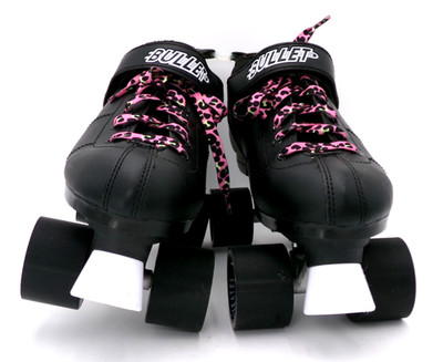 Roller Skates Chicago Derby Bullet Skates Men's 10 Black Quad Speed Pink Laces
